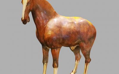 唐三彩褐釉馬