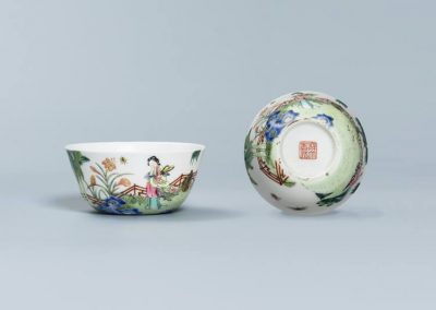 An extremely fine and rare famille rose wine cup