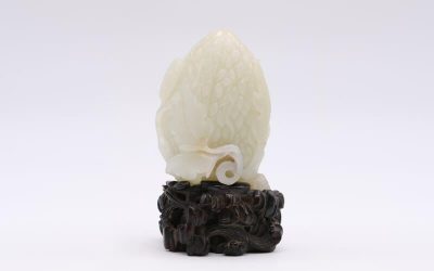 A fine and rare white jade carving of a ‘Laiputao’